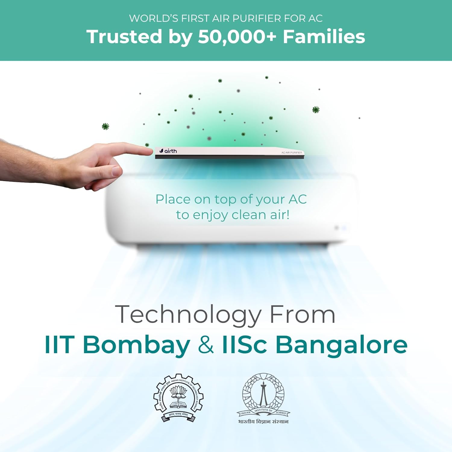 AIRTH Air Purifier for AC (IIT Bombay Technology)